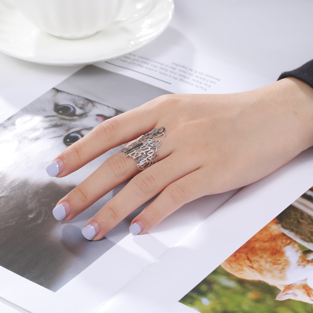 Custom Double Name Rings for W - Wedding Zone recension och pris