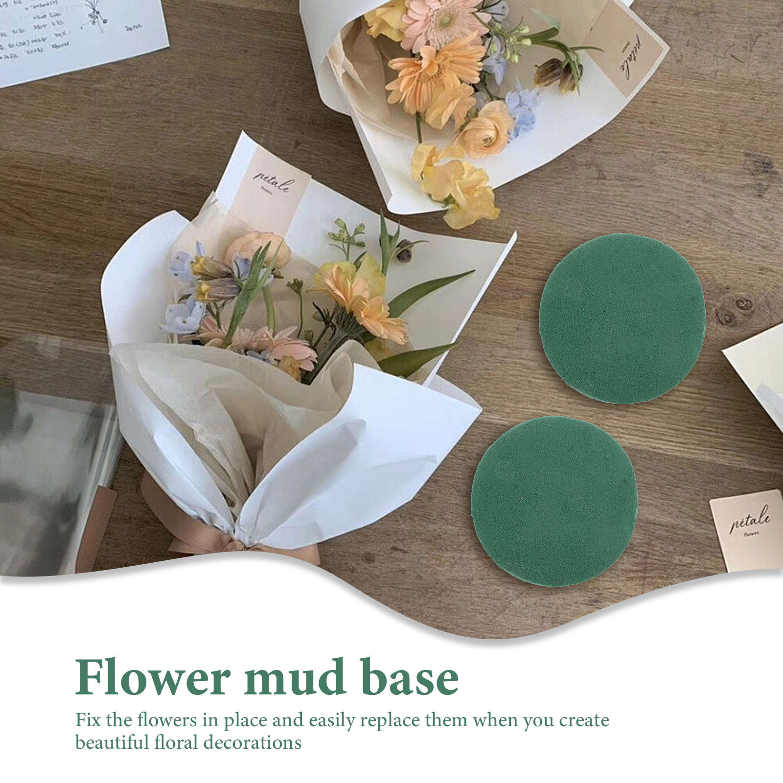 8Pcs Floral Mud Round Flower B - Wedding Floral Supply recension och pris
