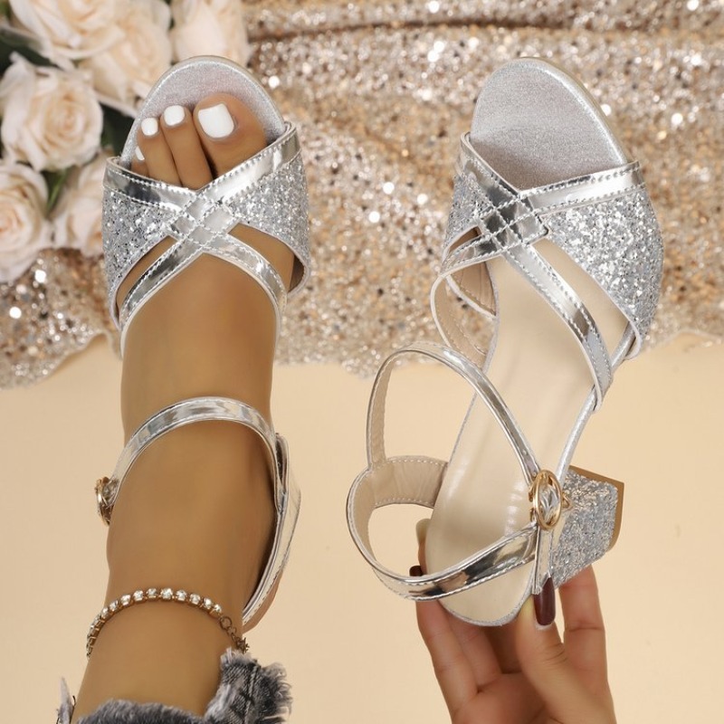 Women Block Heels Sandals Gold - Wedding Fx recension och pris