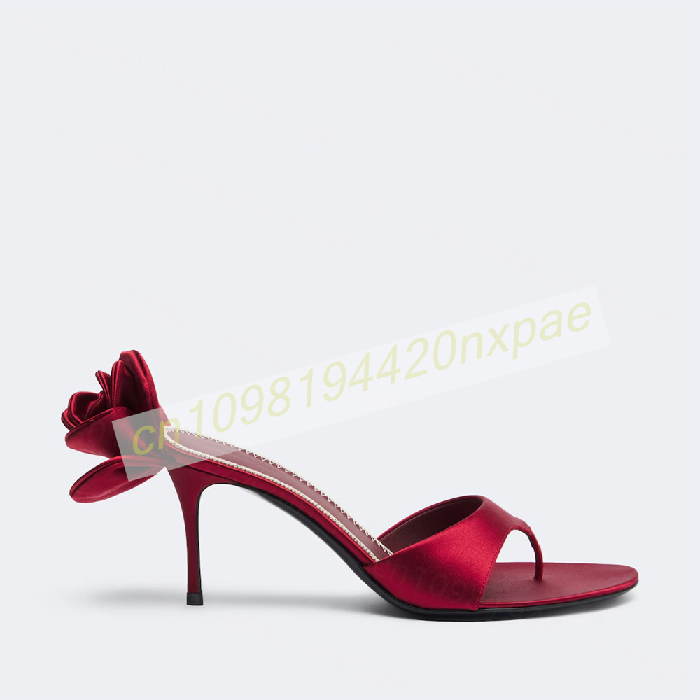 Women Red Satin Thong Mule San - Wedding Fx recension och pris