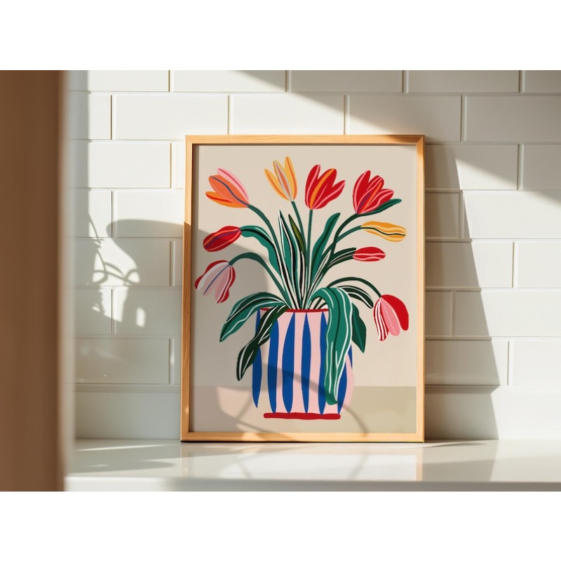 2pcs Tulip Flowers Canvas Wall - Flower Girl Basket recension och pris