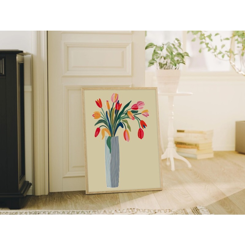 2pcs Tulip Flowers Canvas Wall - Flower Girl Basket recension och pris