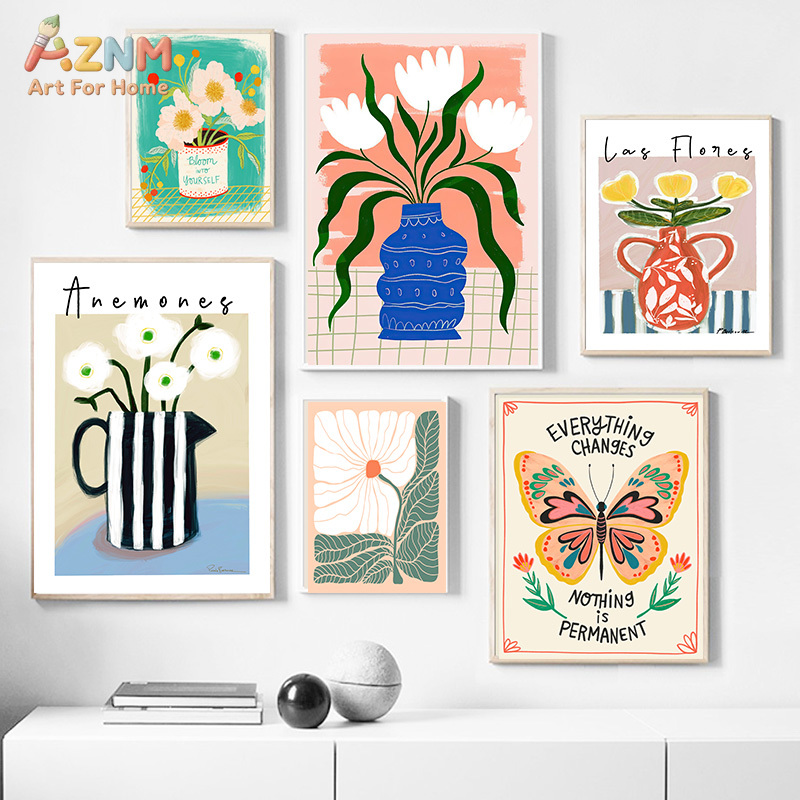 AZNM Boho Floral Canvas Wall A - Flower Girl Basket recension och pris